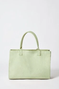 Large Canvas Tote Bag In Lime Green -Glam Dress Store BT0741 5 Sport Sage Tote Bag