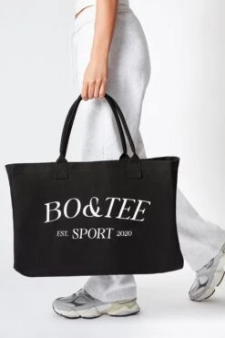Large Canvas Tote Bag In Black -Glam Dress Store BT0741 8 Sport Black Tote Bag
