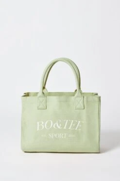 Medium Canvas Tote Bag In Lime Green