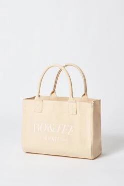 Medium Canvas Tote Bag In Beige 13 Medium Canvas Tote Bag In Beige -Glam Dress Store BT0742 2 Sport Beige Tote Bag