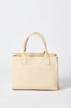 Medium Canvas Tote Bag In Beige 16 Medium Canvas Tote Bag In Beige -Glam Dress Store BT0742 5 Sport Beige Tote Bag